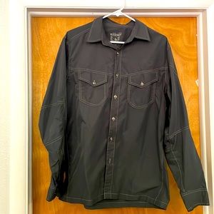 Mens Kuhl long gray Sleeve Button Up shirt